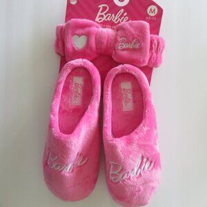 Barbie Memory Foam indoor/outdoor Slippers w/Headband Size M 6.5 - 7.5